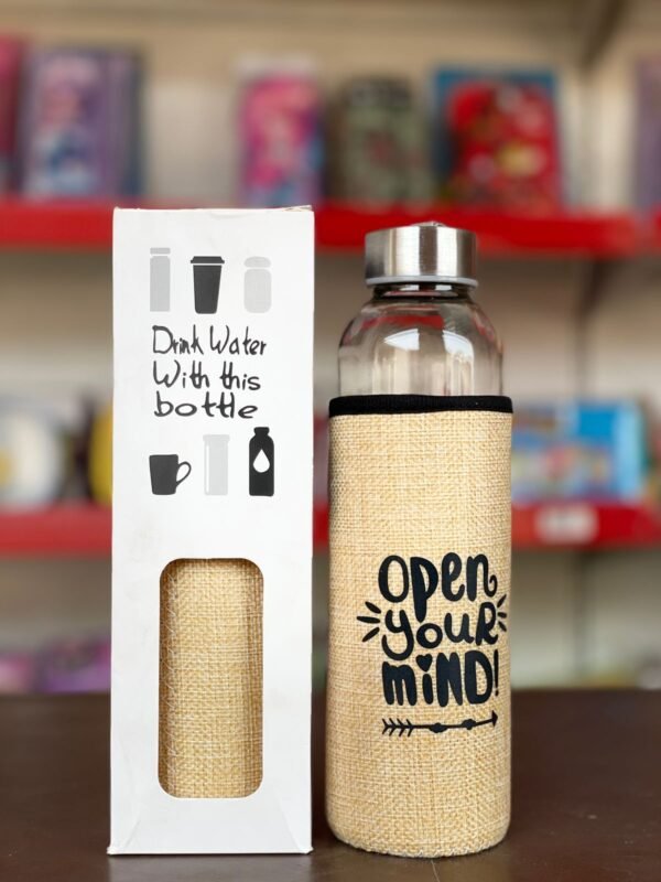 Premium Glass Water Bottle with Motivational Quotes – Leakproof, Eco-Friendly, BPA-Free – 1L